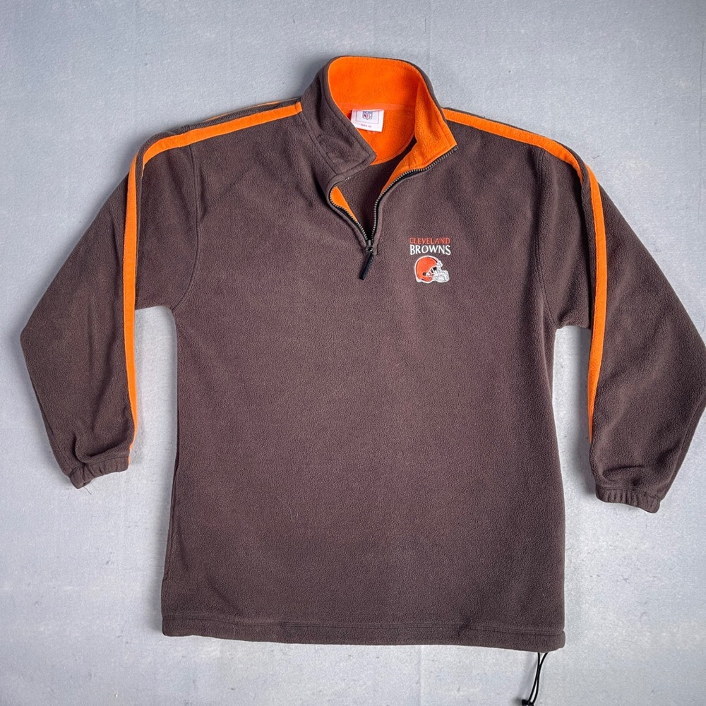 VTG NFL Cleveland Browns Fleece Pullover Sweatshirt Football XL‎
